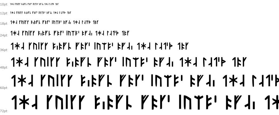 Younger Futhark Short Twig Made font Şelale