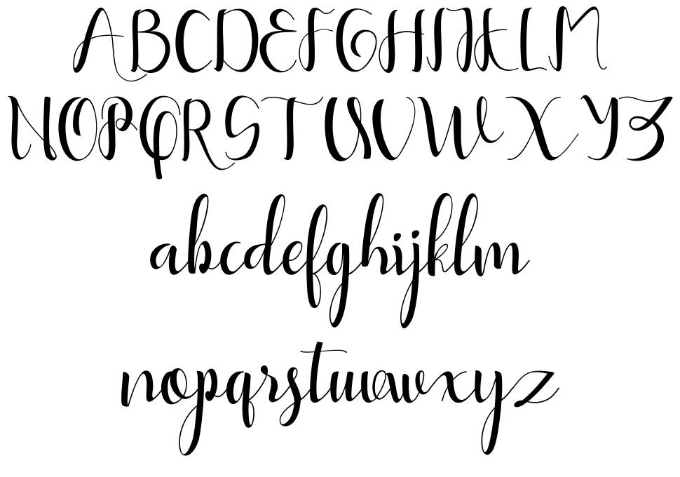 Yullisa Script font specimens