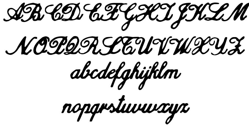 zai Calligraphy Script Handwritten fonte Espécimes