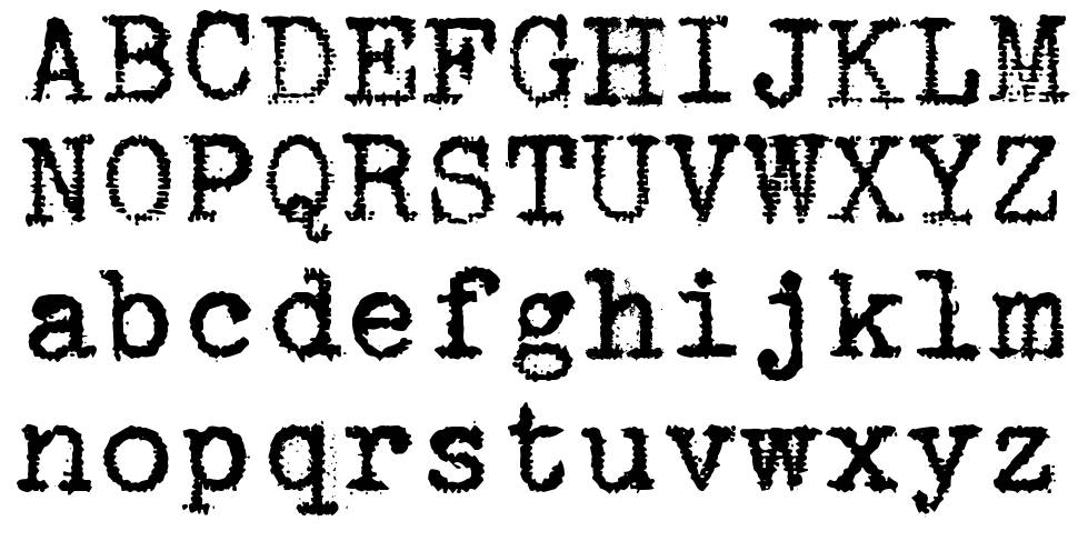 zai Remington Deluxe Typewriter フォント 標本