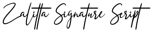 Zalitta Signature Script carattere