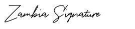 Zambia Signature czcionka