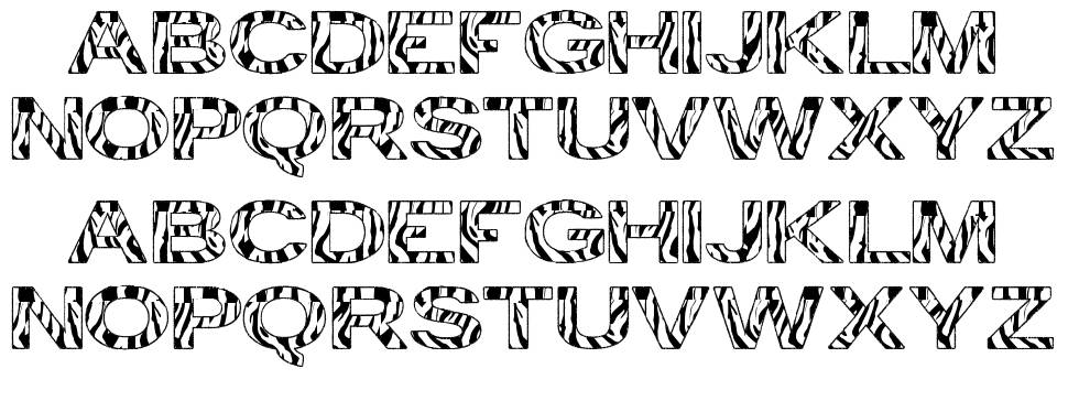 Zebra TFB font specimens