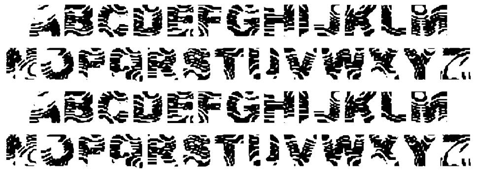 Zebra Ztripez шрифт Спецификация