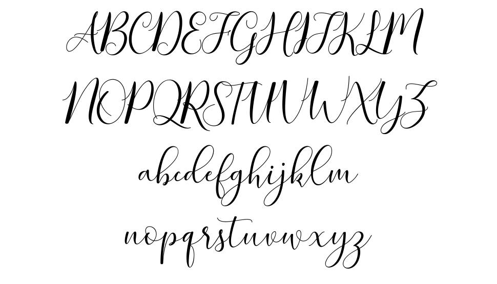Zellora Script font specimens