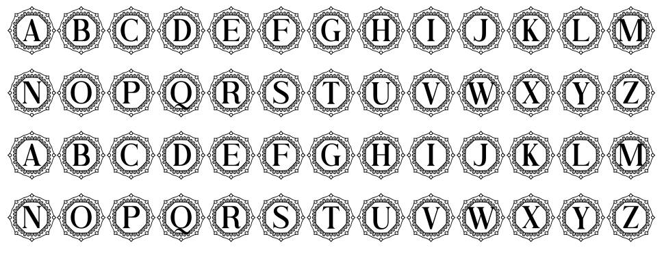 Ziviliam Monogram font specimens