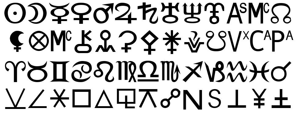 Zodiac S font specimens