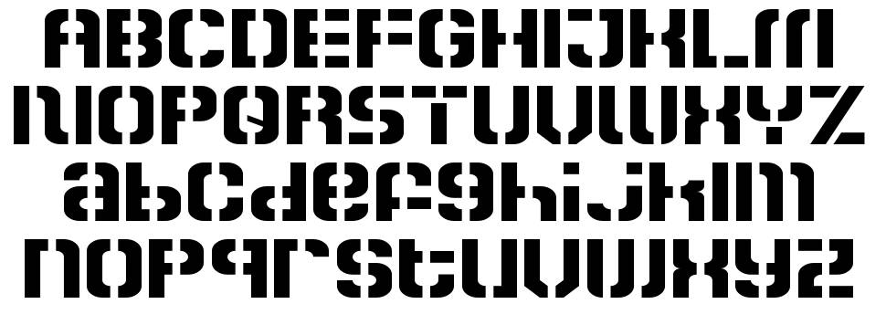 Zoia Stencil font specimens