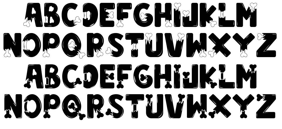 Zombie City font specimens