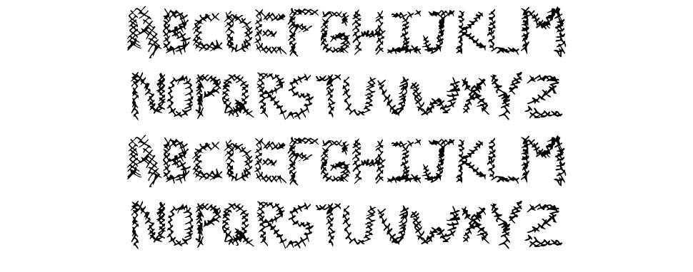 Zombie Stitch font Örnekler