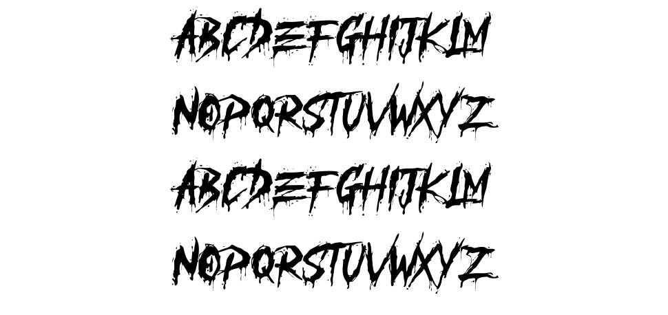 Zombies Reborn písmo Exempláře