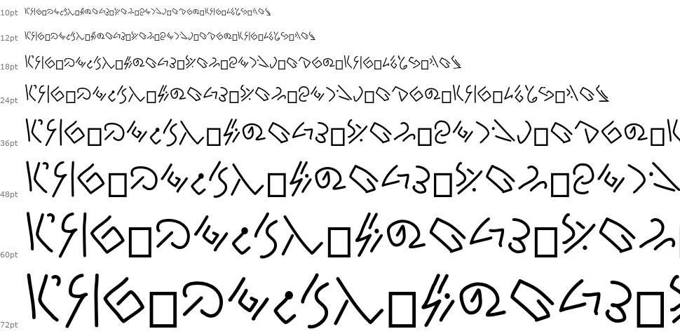 Zomper Glyphs písmo Vodopád
