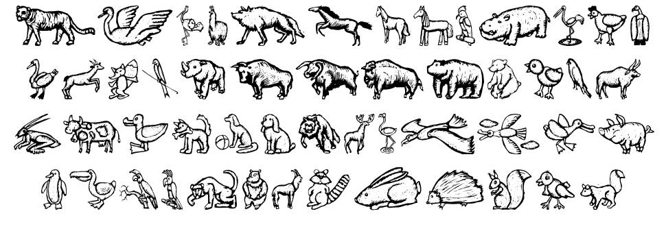 Zoo Woodcuts M 字形 标本