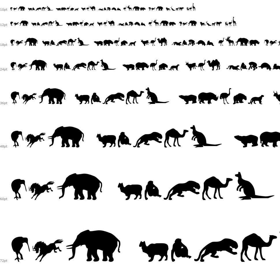 Zoologic font Şelale